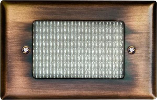 LV618-L3-AMB-ABZ 12V G4 LED 3W Amber Cast Aluminium & Brass Open Face Step Light, Antique Bronze