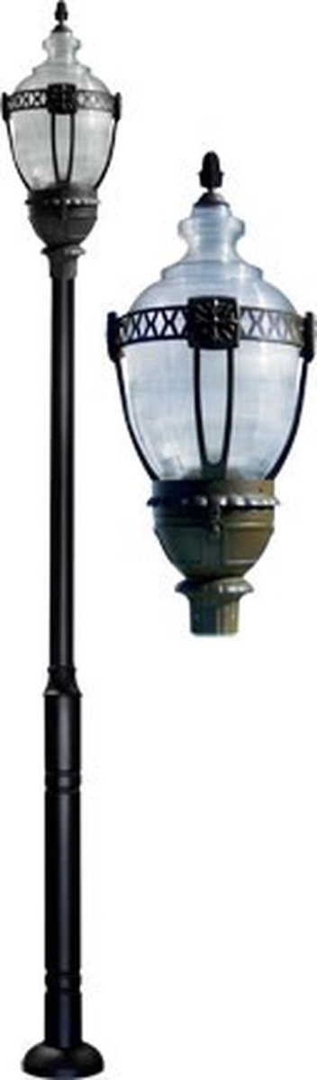 GM6601-BZ 120V E39 Cast Aluminium 1 Post Top Light Fixture Pole Plus Base, Bronze
