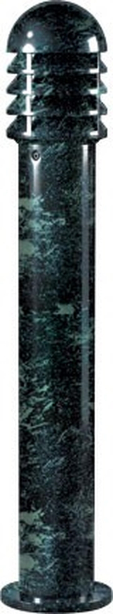 D3400-VG-CLR 120V E26 No Lamp Clear Powder Coated Cast Aluminium Shuttered Bollard Light, Verde Green