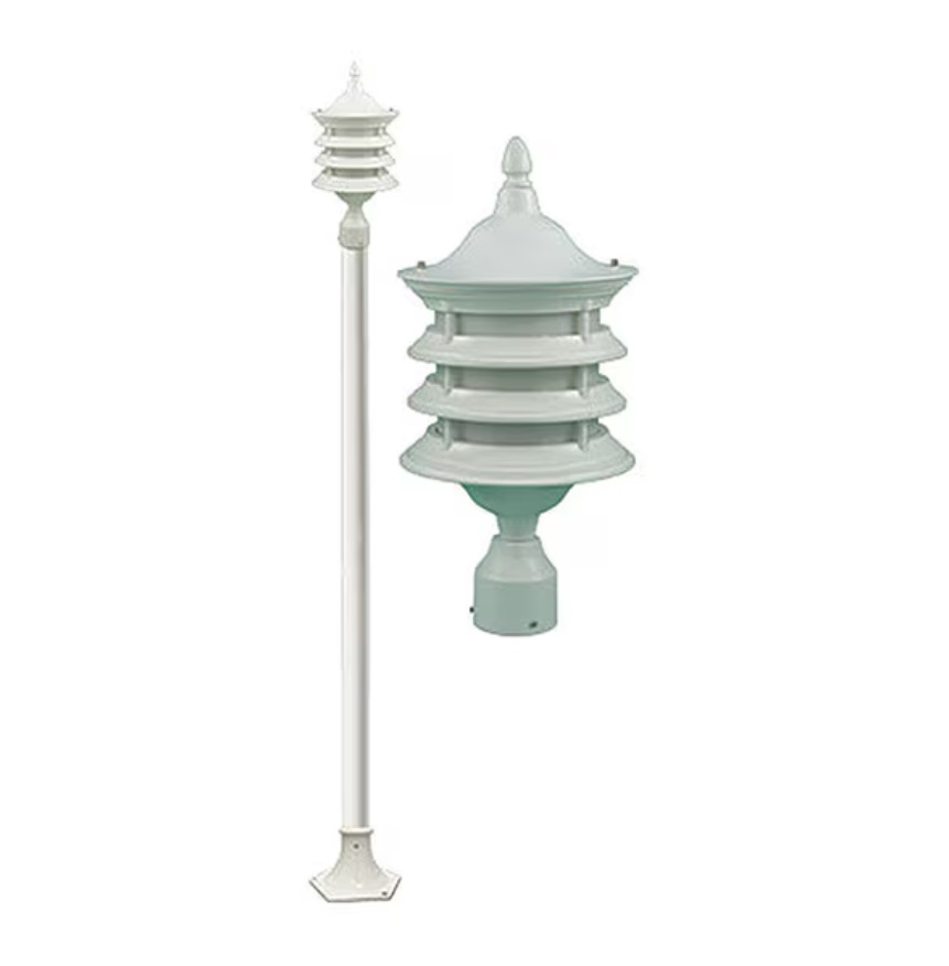 GM1821-W 120V E26 Cast Aluminium 1 Post Top Light Fixture Pole Plus Base, White