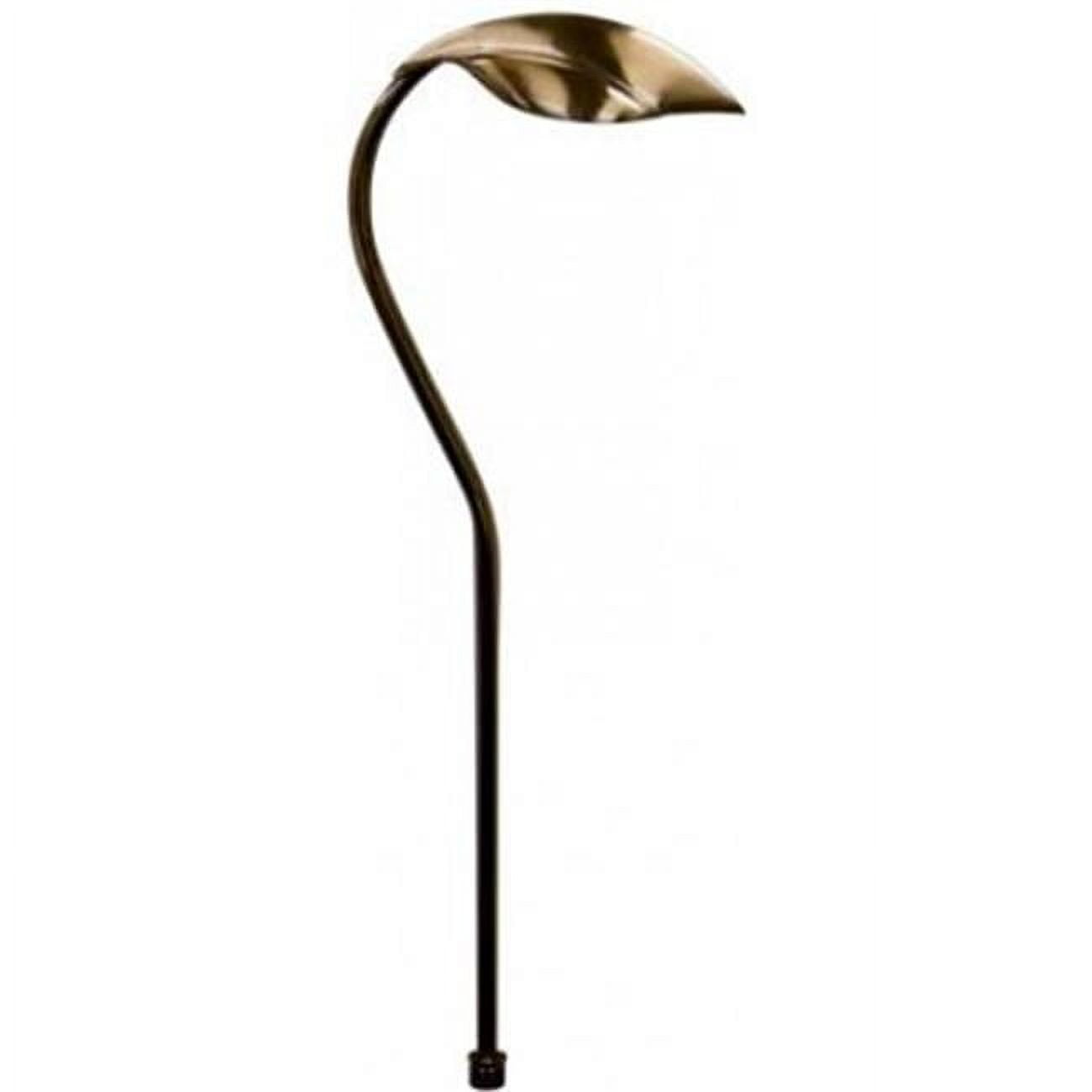 12V Brass Leaf Top Path Light, 21W - Weathered Brass