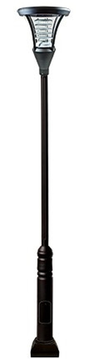 GM6401-B 120V E26 Cast Aluminium 1 Post Top Light Fixture Pole Plus Base, Black