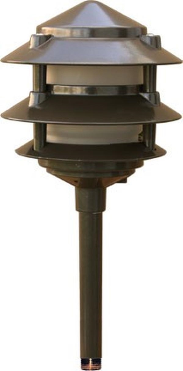 3-Tier Cast Aluminum Pagoda Light - Bronze - 12V - LED