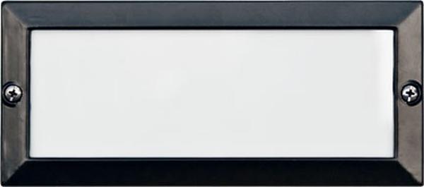 LV602-L6-AMB-B 12V G4 LED 2X 3W Amber Cast Aluminium Open Face Step Light, Black
