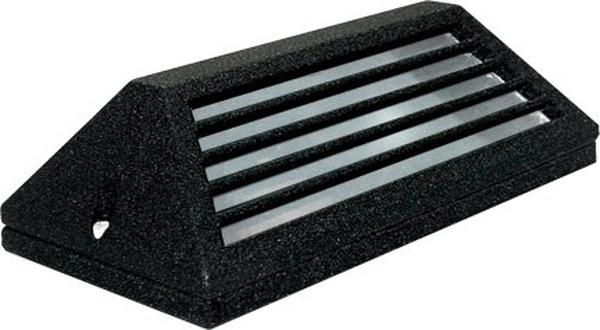 LV608-L3-AMB-B 12V G4 LED 3W Amber Cast Aluminium Louvred Step Light, Black