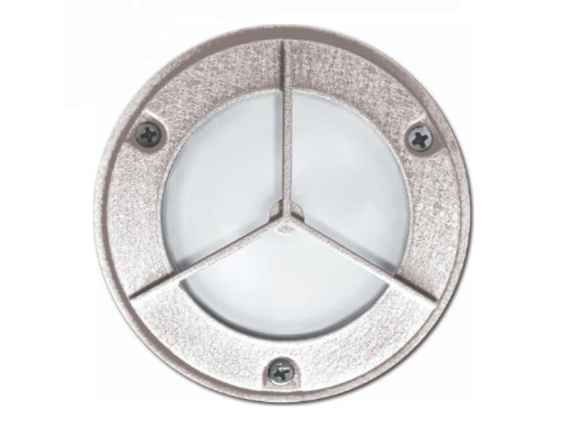 LV704-L3-AMB-W 12V G4 LED 3W Amber Cast Aluminium Round Open Peace Face Step Light, White