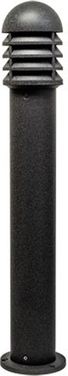 D3400-B-CLR 120V E26 No Lamp Clear Powder Coated Cast Aluminium Shuttered Bollard Light, Black