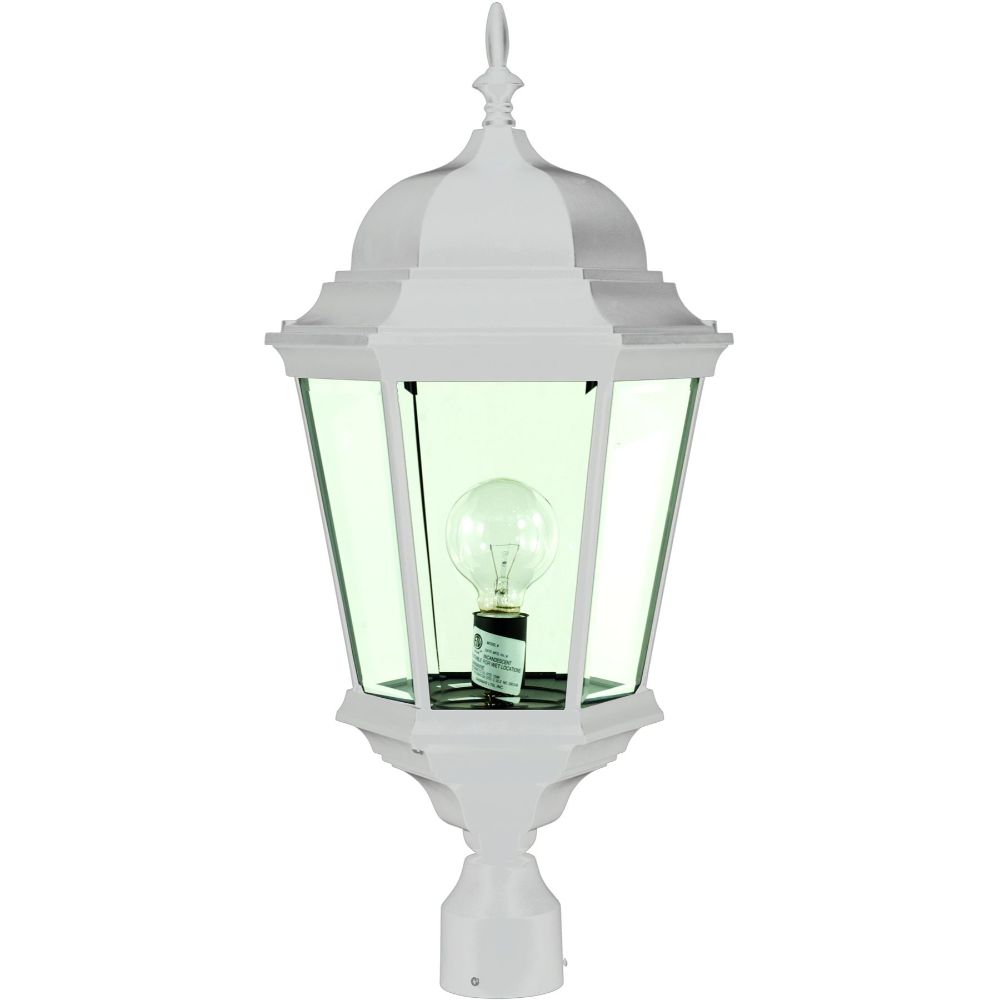 GM235-W-FR 120V E26 Frost Cast Aluminium Post Light Top Fixture, White