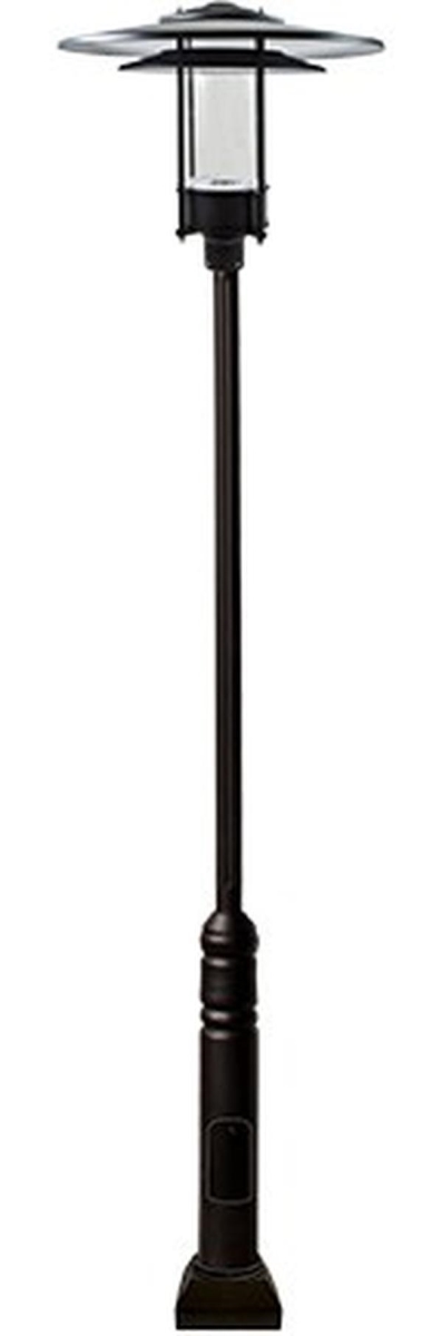 GM5101-B 120V E26 Cast Aluminium 1 Post Top Light Fixture Pole Plus Base, Black