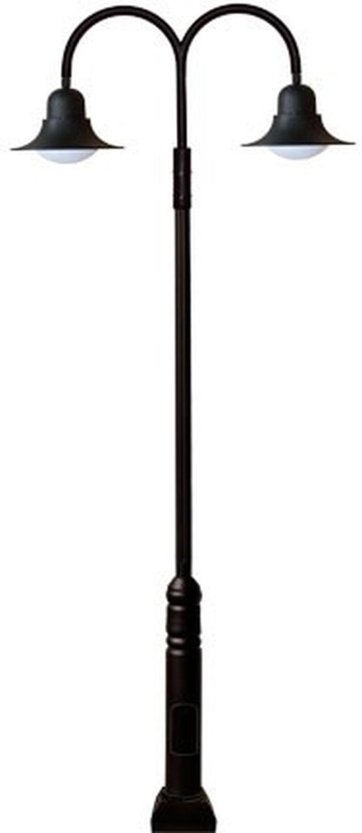 GM6211-B 120V E26 Cast Aluminium 1 Post Top Light Fixture Pole Plus Base, Black