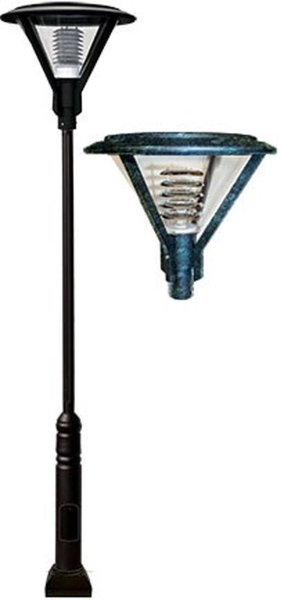 GM9501-VG 120V E26 Cast Aluminium 1 Post Top Light Fixture Pole Plus Base, Verde Green
