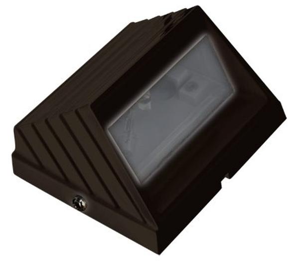 LV706-L3-AMB-BZ 12V G4 LED 3W Amber Cast Aluminium Round Tilted Step Light, Bronze