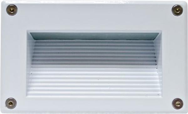 LV655-L3-AMB-W 12V G4 LED 3W Amber Cast Aluminium Recessed Step Light, White