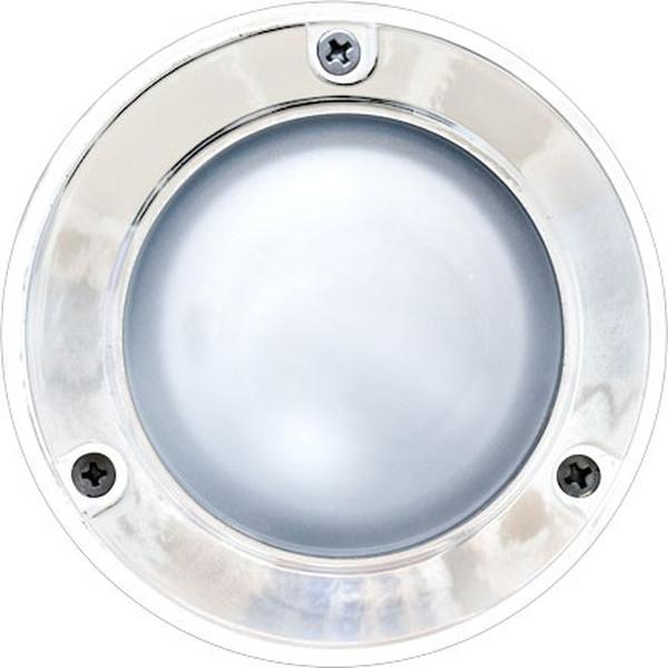 LV703-L3-AMB-W 12V G4 LED 3W Amber Cast Aluminium Round Open Face Step Light, White