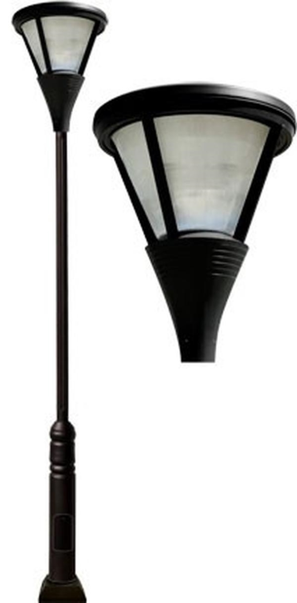 GM5801-B 120V E39 Cast Aluminium 1 Post Top Light Fixture Pole Plus Base, Black
