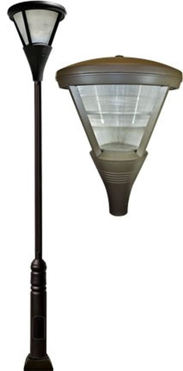 GM5801-BZ 120V E39 Cast Aluminium 1 Post Top Light Fixture Pole Plus Base, Bronze