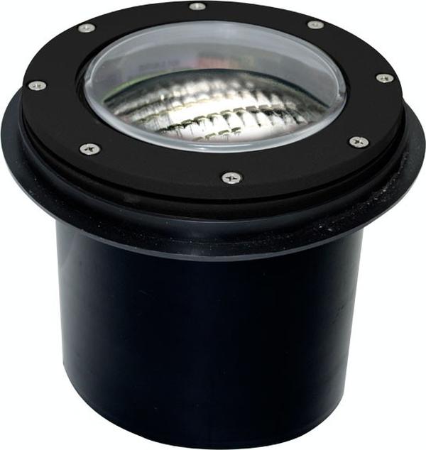 LV306-B 12V Screw Powder Coated In-Ground Cast Aluminium Well Light, Black