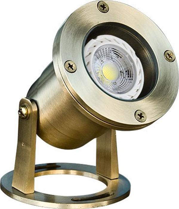 LV323-L5-27K-BS 12V GU5.3 LED 5W 27K Brass Underwater Light, Brass
