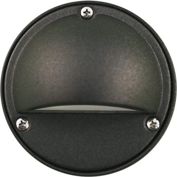 LV605-L3-AMB-B 12V G4 LED 3W Amber Cast Aluminium Round Step Light, Black