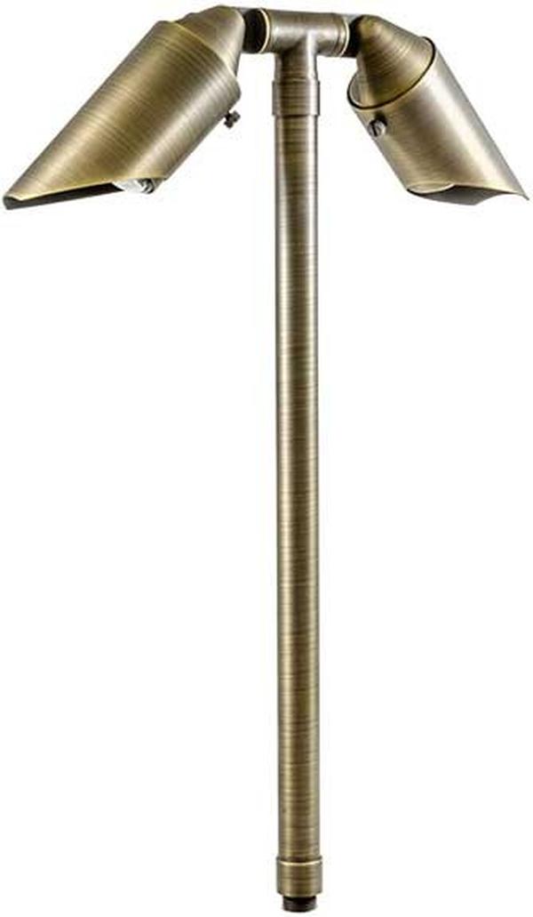 LV32-WBS 12V GU5.3 Cast Brass Path Light, Weathered Brass