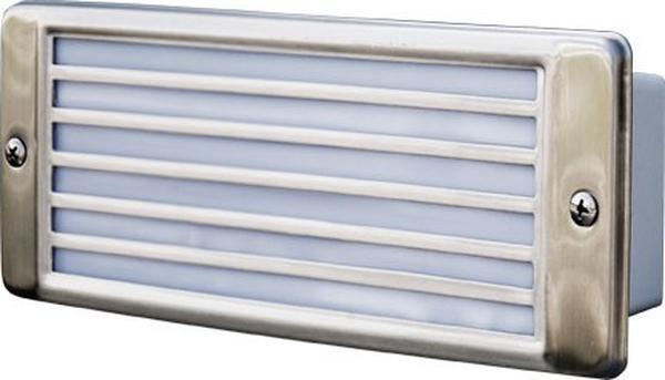 LV601-L6-AMB-SS304 12V G4 LED 2X 3W Amber Cast Aluminium & 304 Stainless Steel Louvred Step Light