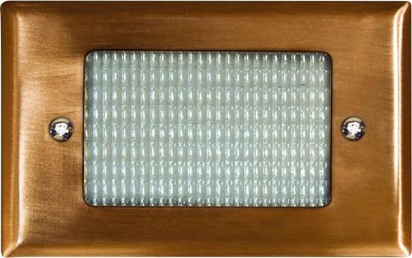 LV618-L3-AMB-CP 12V G4 LED 3W Amber Cast Aluminium & Copper Open Face Step Light, Copper