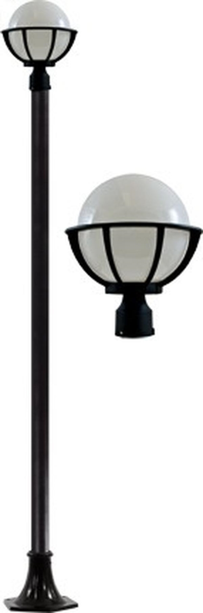 LED Post Top Light Fixture - Black - 9W - Durable Cast Aluminium