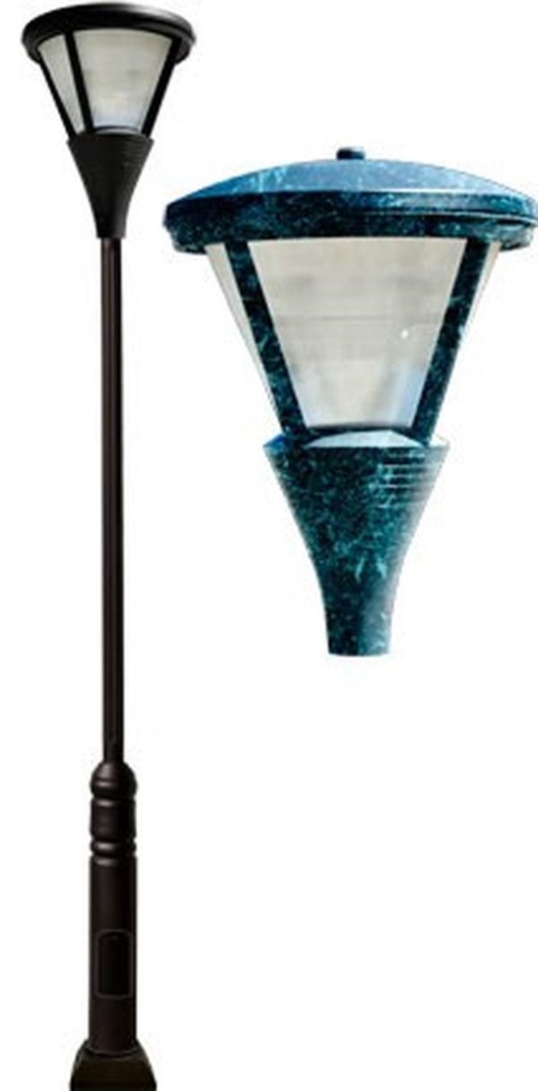 GM5801-VG 120V E39 Cast Aluminium 1 Post Top Light Fixture Pole Plus Base, Verde Green