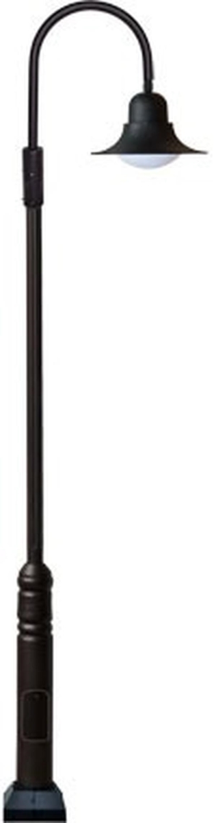 GM6111-B 120V E26 Cast Aluminium 1 Post Top Light Fixture Pole Plus Base, Black