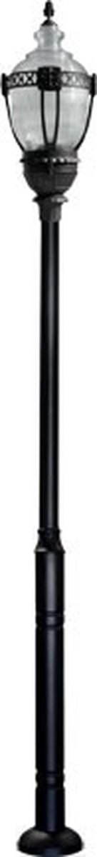 GM6601-B 120V E39 Cast Aluminium 1 Post Top Light Fixture Pole Plus Base, Black