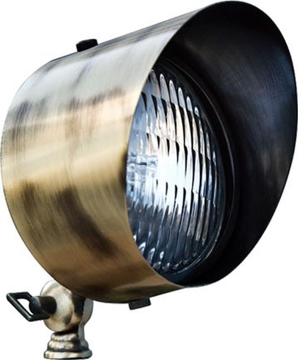 LV30-L4-64K-ABS 12V Screw LED 4W 64K Solid Brass Directional Flood Light with Hood, Antique Brass