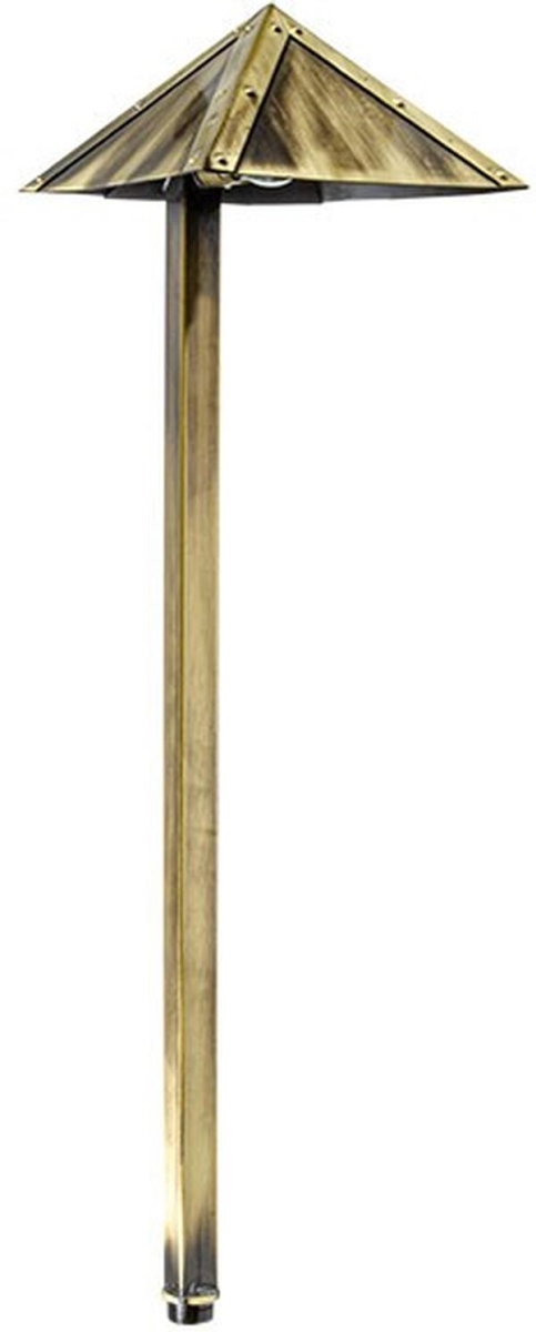 LV45-L3-30K-ABS 12V G4 LED 3W 30K Cast Brass Pyramid Path Light, Antique Brass