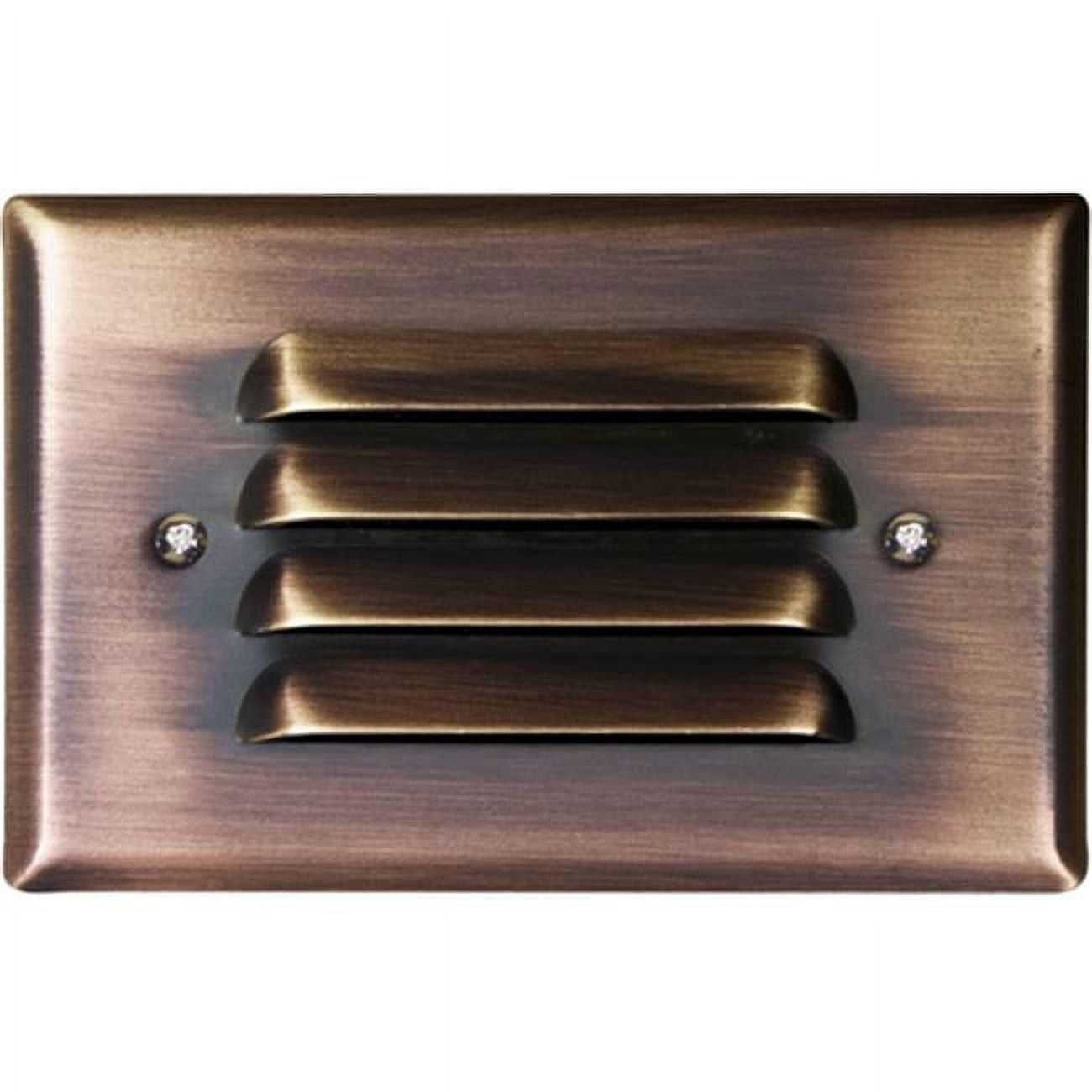 Picture of Dabmar Lighting LV617-ABZ Brass Recessed Louvered Brick, Step & Wall Light, Antique Bronze - 1.95 x 4.83 x 3.10 in.