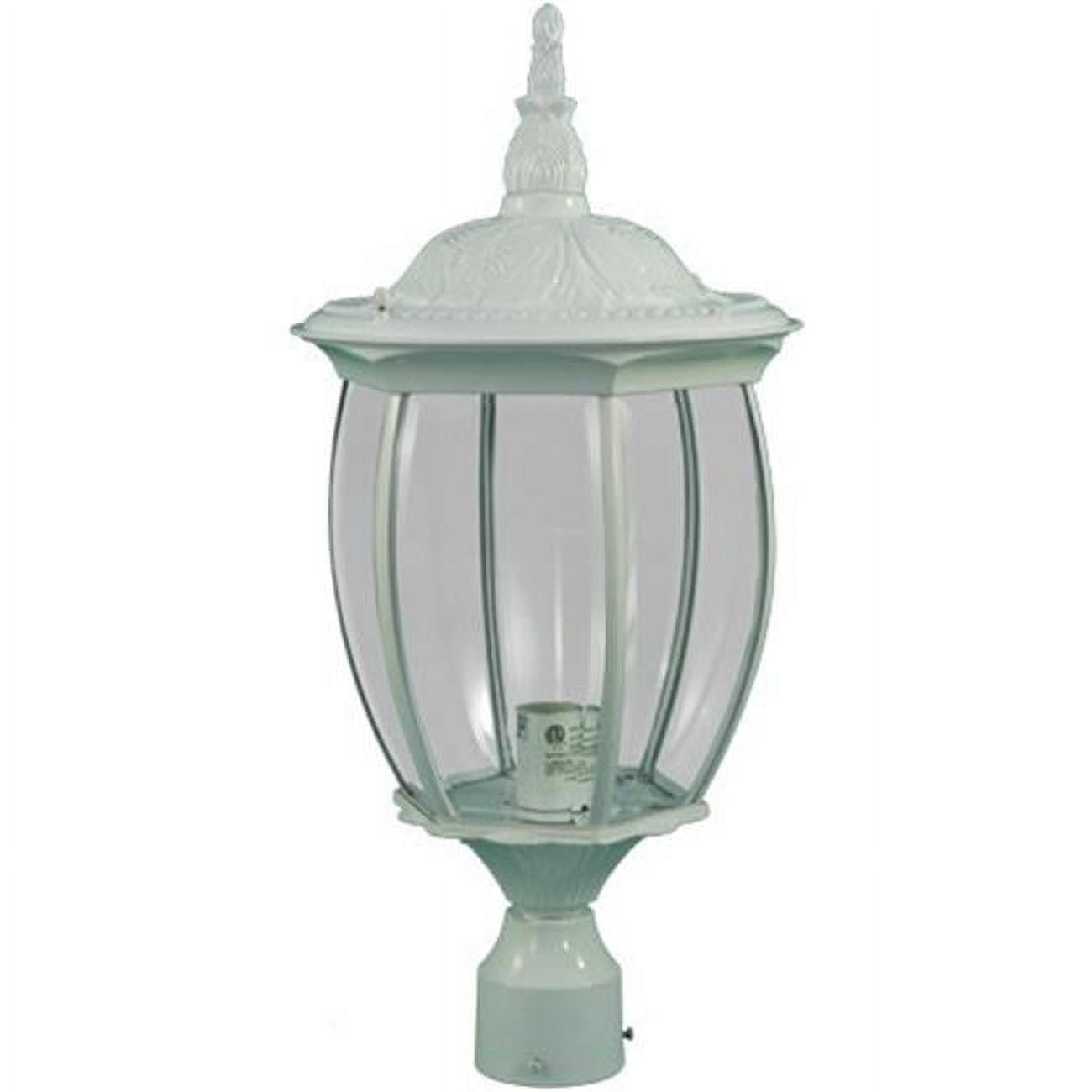 Picture of Dabmar Lighting GM102-W Powder Coated Cast Aluminum Post Top Light Fixture, White - 23.38 x 11.13 x 11.13 in.