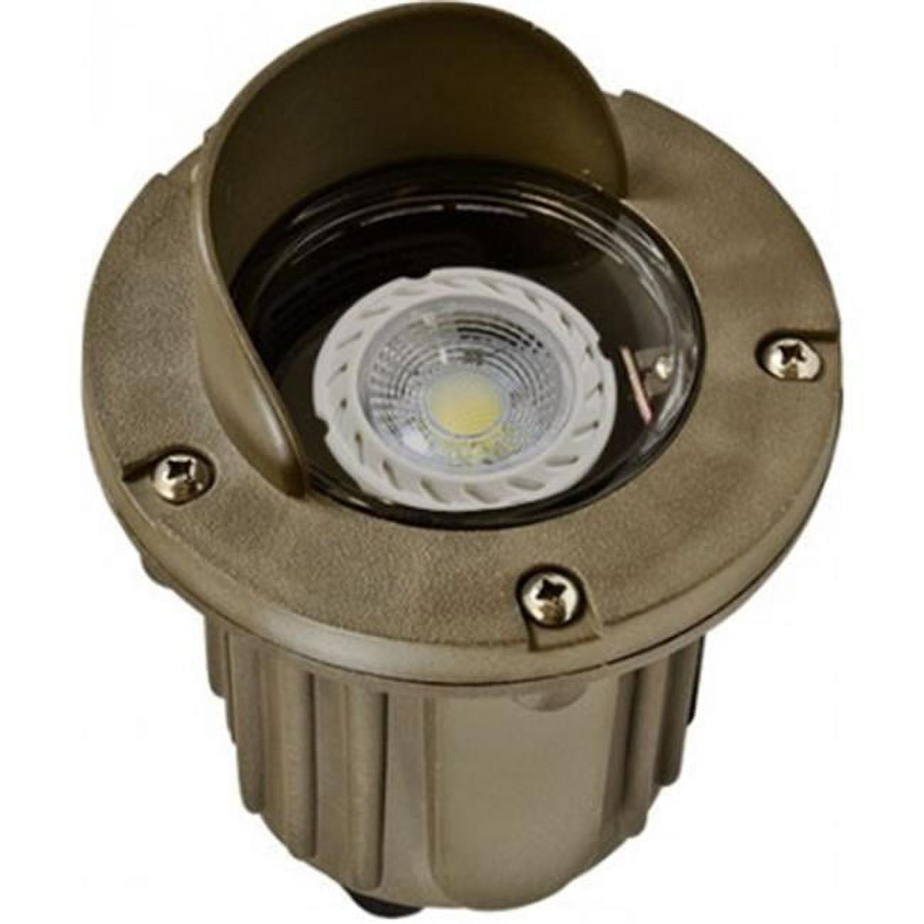 Picture of Dabmar Lighting LV347-BZ Polybutylene Terephthalate Adjustable In-Ground Well Light with Hood, Bronze - 5.88 x 4.88 x 5 in.