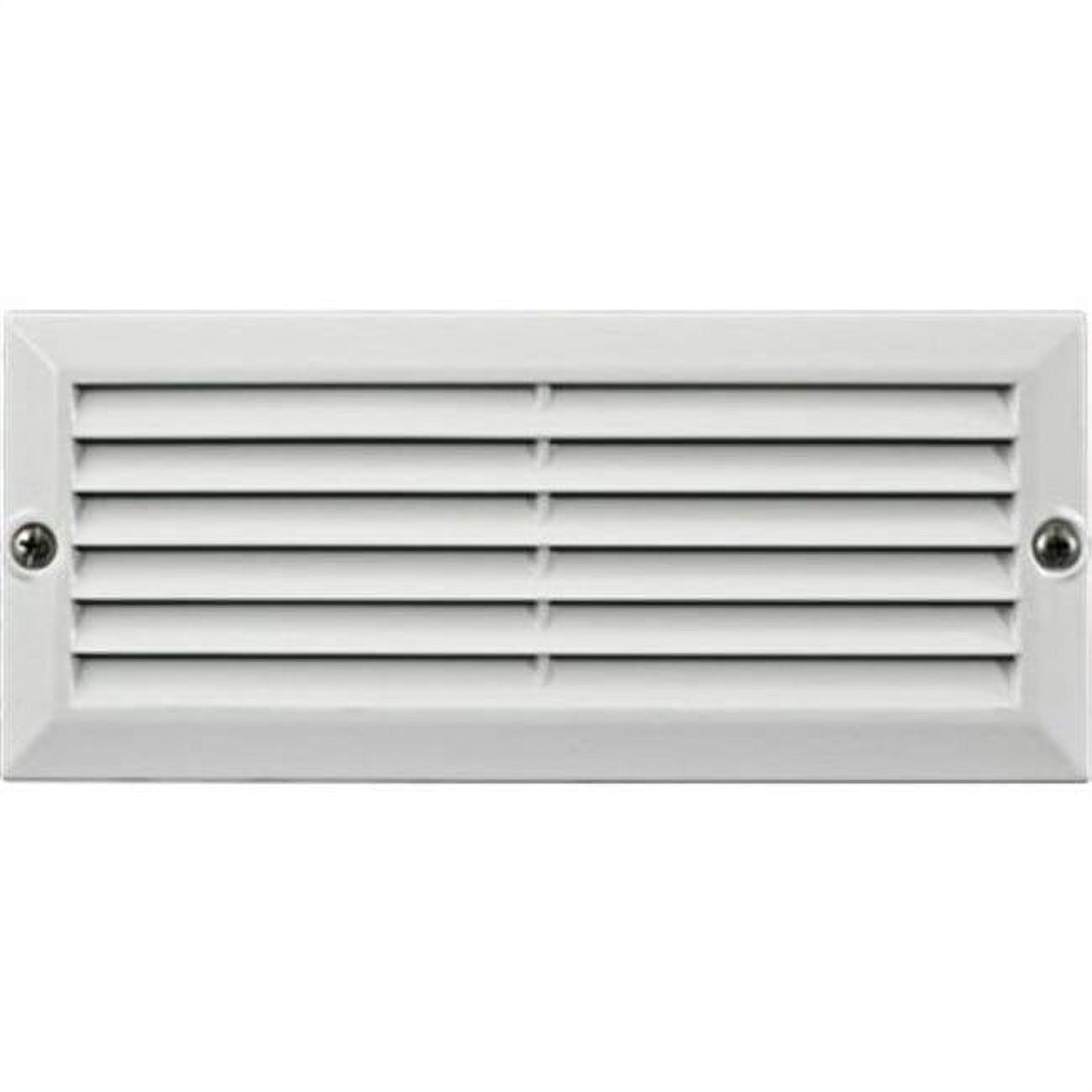 Picture of Dabmar Lighting LV600-W Cast Aluminum Recessed Louvered Brick, Step & Wall Light, White - 3.97 x 9.13 x 3.25 in.