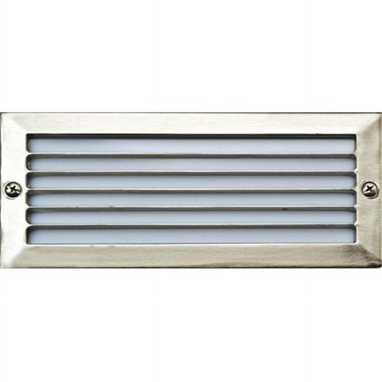 Picture of Dabmar Lighting LV601-SS Cast Aluminum Recessed Louvered Brick, Step & Wall Light, Electro-Plated Stainless Steel - 4 x 9.13 x 3.25 in.