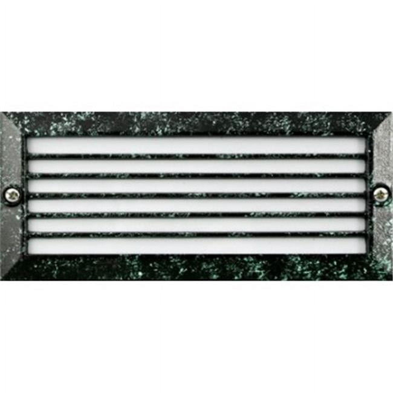 Picture of Dabmar Lighting LV601-VG Cast Aluminum Recessed Louvered Brick, Step & Wall Light, Verde Green - 4 x 9.13 x 3.25 in.