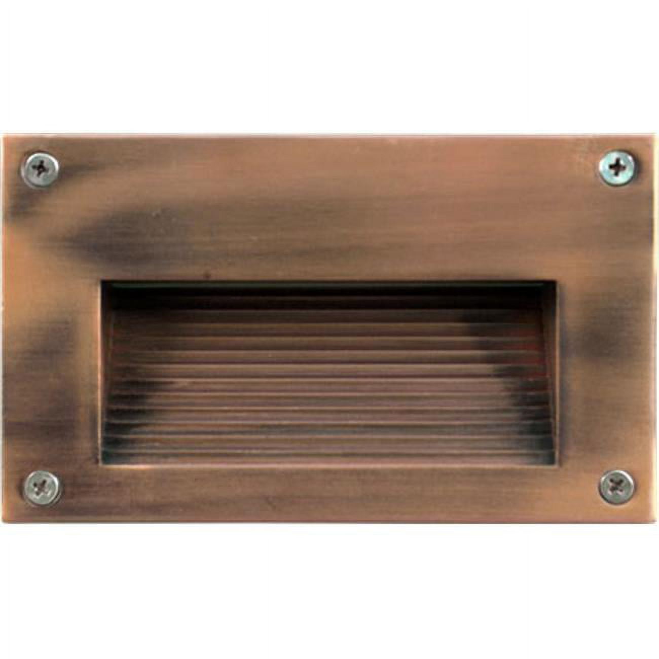 Picture of Dabmar Lighting LV655-ACP Cast Aluminum Recessed Hooded Brick, Step & Wall Light, Electro-Plated Antique Copper - 3.88 x 6.44 x 2.63 in.