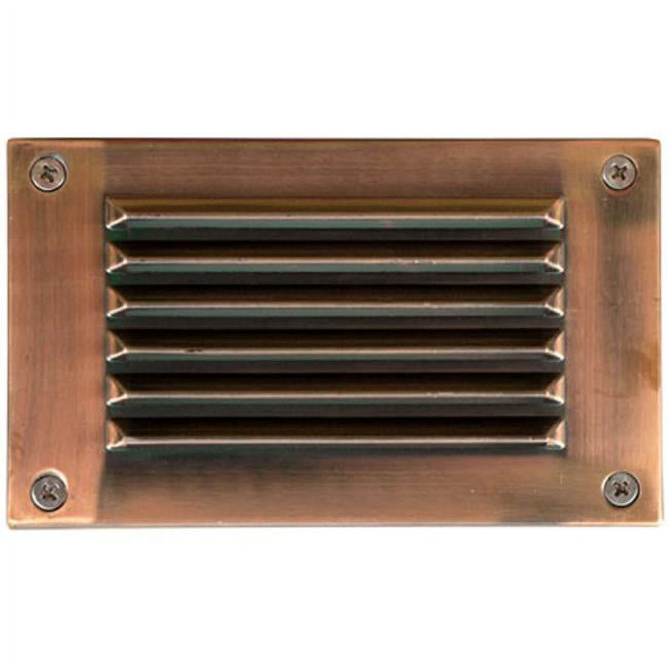 Picture of Dabmar Lighting LV675-ACP Cast Aluminum Recessed Louvered Brick, Step & Wall Light, Electro-Plated Antique Copper - 4.88 x 6.50 x 2.63 in.
