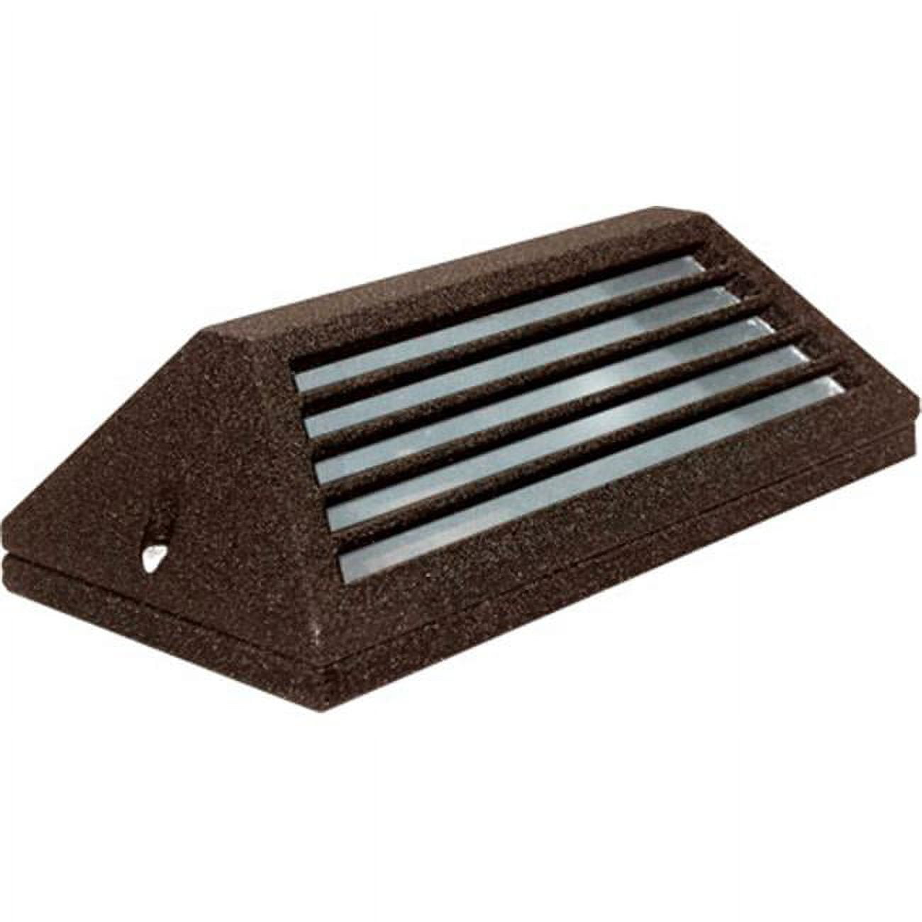 Picture of Dabmar Lighting LV608-BZ Cast Aluminum Surface Mount Louvered Brick, Step, Wall & Deck Light, Bronze - 4 x 7.25 x 2.25 in.