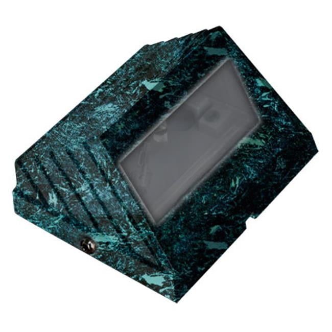 Cast Aluminum Surface Mount Brick, Step, Wall & Deck Light, Verde Green - 3.25 x 3.50 x 2.38 in.