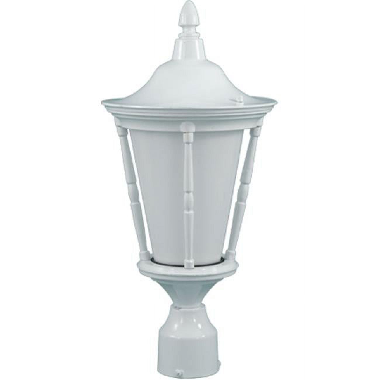 Picture of Dabmar Lighting GM112-W Powder Coated Cast Aluminum Post Top Light Fixture, White - 19.75 x 9.25 x 9.25 in.