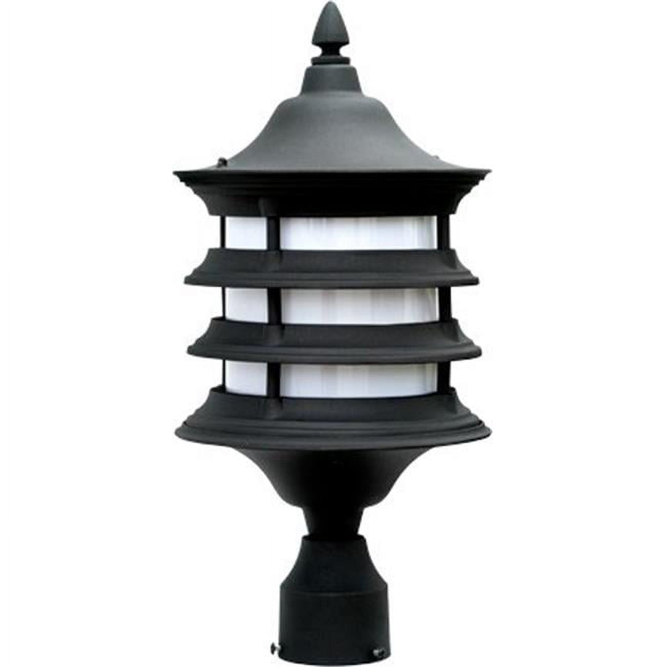Picture of Dabmar Lighting GM182-B Powder Coated Cast Aluminum Post Top Light Fixture, Black - 18.38 x 9.25 x 9.25 in.