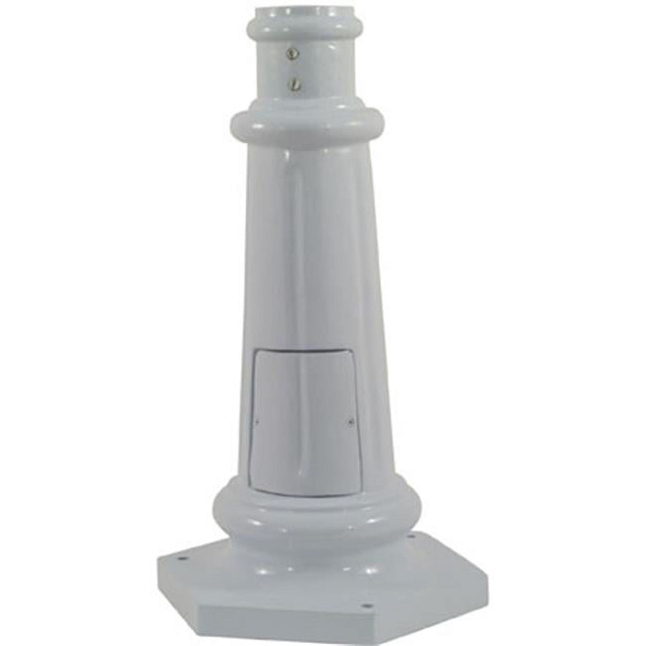 Picture of Dabmar Lighting BS350-W Surface Mounted Base for 3 in. O.D Round Post Galvanized Pipe&#44; White