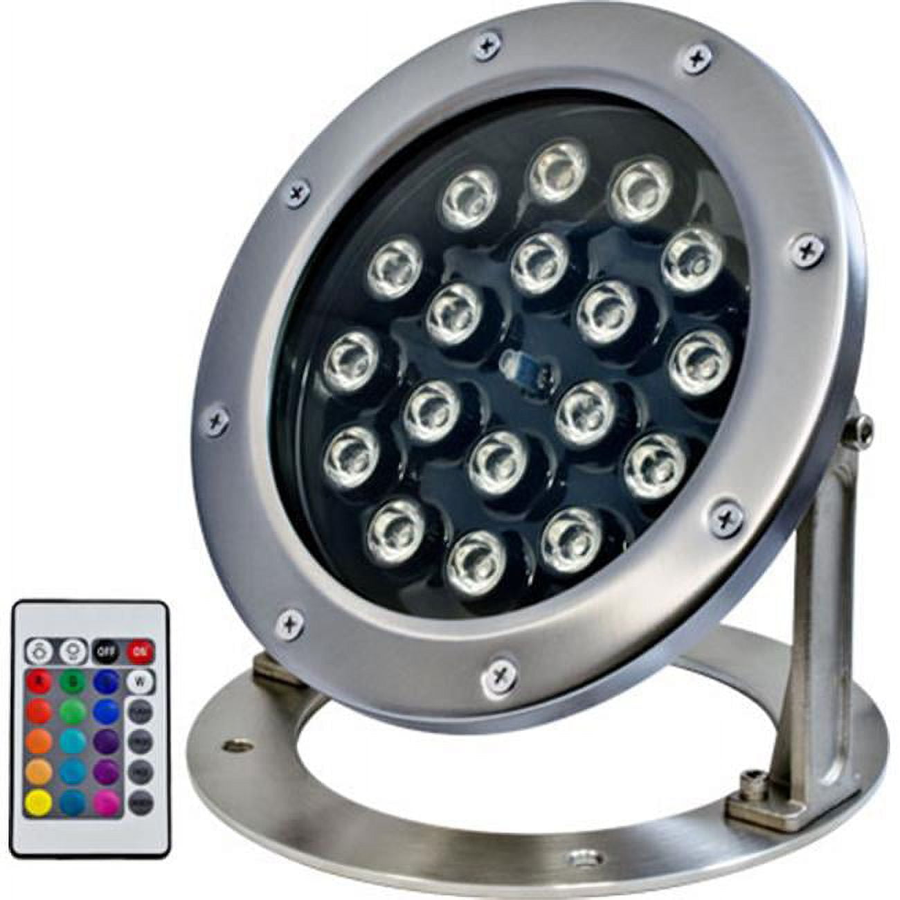 Picture of Dabmar Lighting LV-LED360-SS316-MC 21 ft. Cord 12 V Marine Grade 316 Stainless Steel 18 watts LED Underwater Fixture, Multi-Color