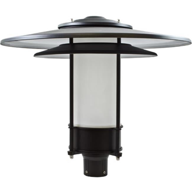 Picture of Dabmar Lighting GM510-FROST-B 120 V Incandescent Large Hat Top Post Light Fixture with Frosted Glass, Black & Verde Green