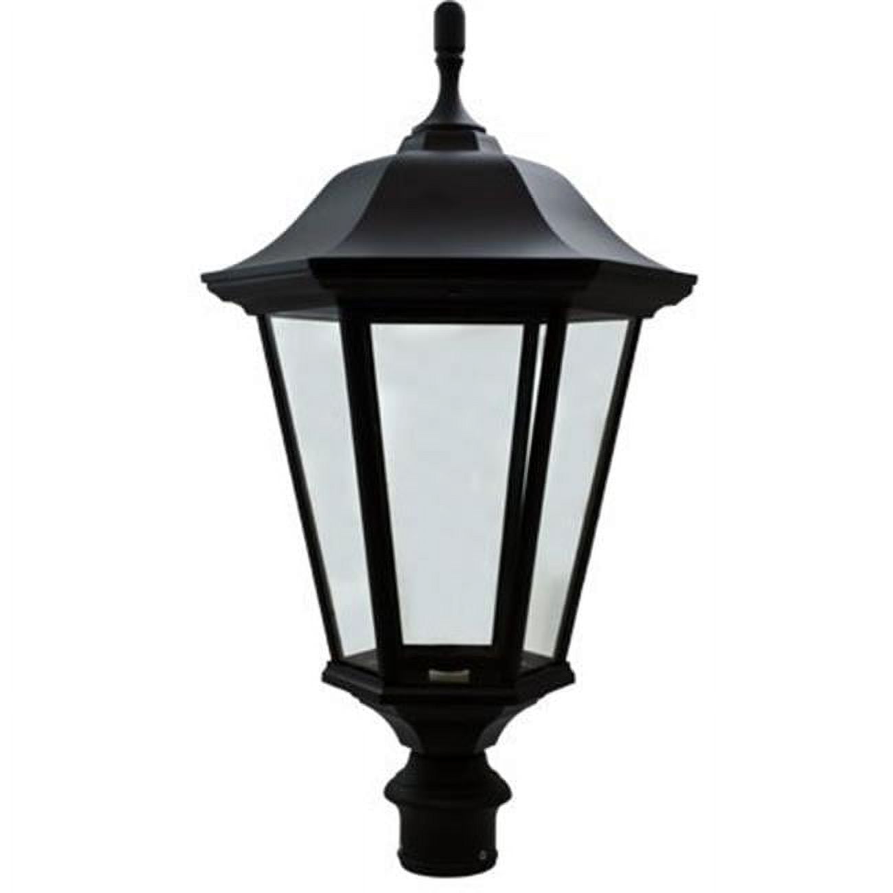 Picture of Dabmar Lighting GM225-LED30-B 30 watt LED 85-265 V Large Post Top Fixture with Clear Glass & Pre-Wired, Black & Verde Green
