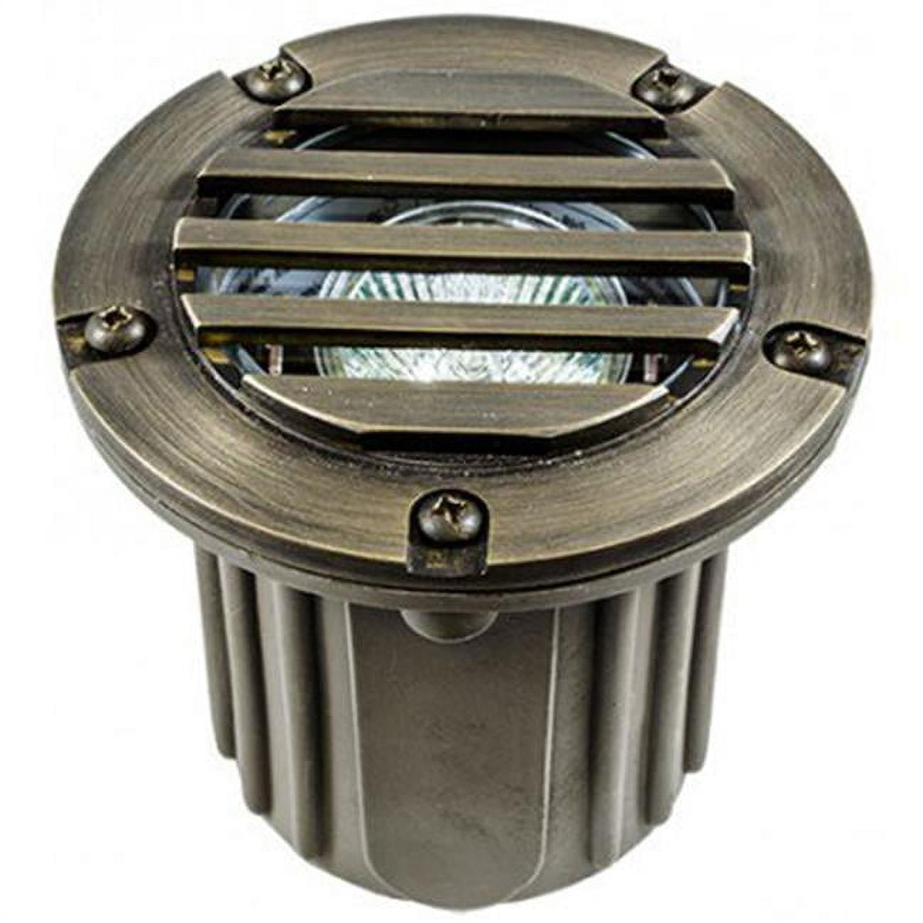 20W & 12V MR16 Well Light with Stripes - Weathered Brass