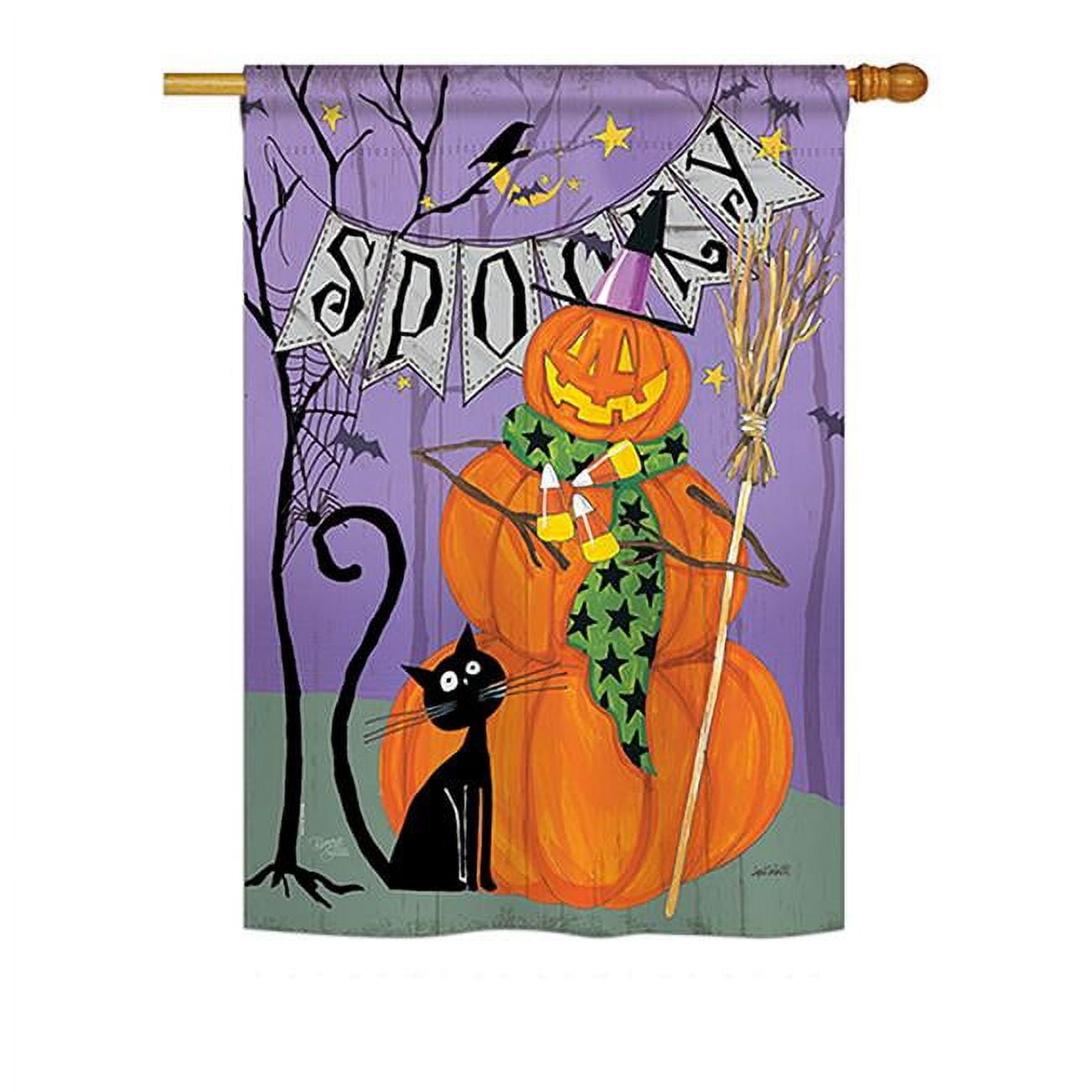 BD-HO-H-112085-IP-BO-DS02-US 28 x 40 in. Seasonal Halloween Impressions Decorative Vertical House Flag - Spooky Pumpkin Men Fall